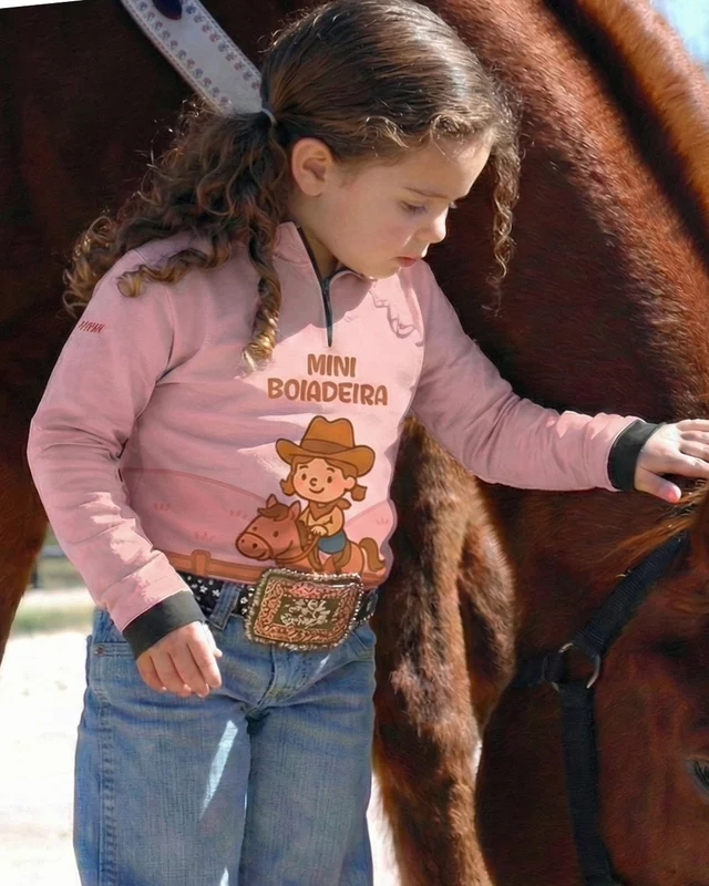 Camisa UV50 Agro Infantil Brk Mini Boiadeira 6 a 7 Anos
