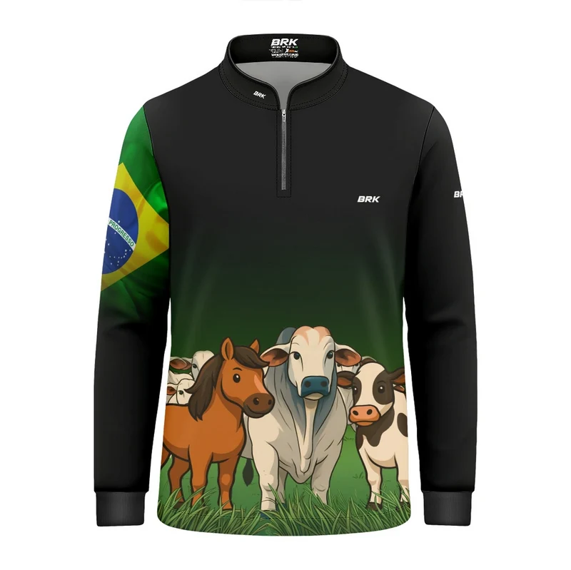 Camisa UV50 Agro Infantil Brk Pecuária 1 a 2 Anos