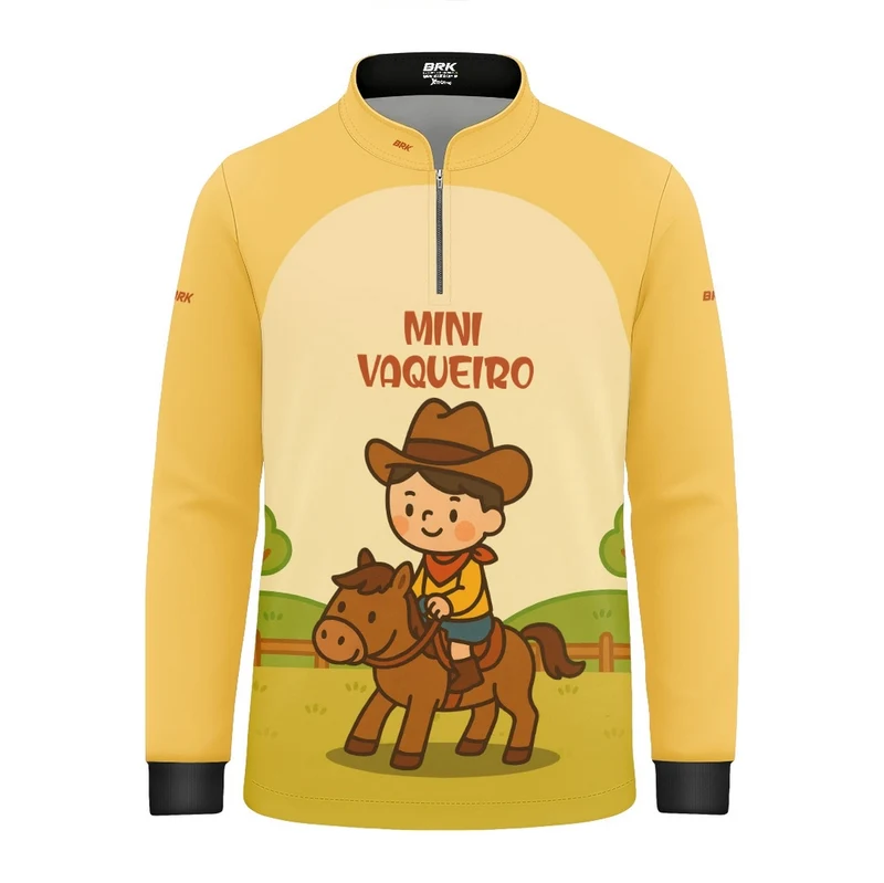 Camisa UV50 Agro Infantil Brk Mini Vaqueiro 2 a 3 Anos