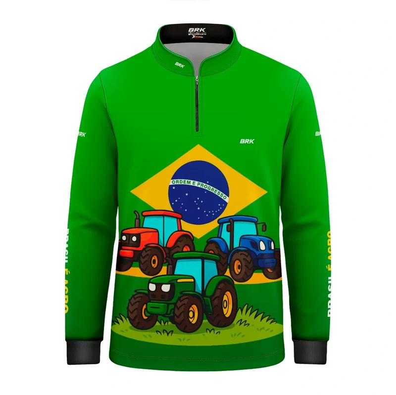 Camisa UV50 Agro Infantil Brk Tratores Brasil 12 a 13 Anos