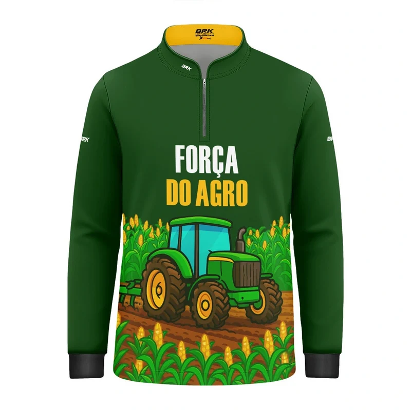 Camisa UV50 Agro Infantil Brk Força do Agro Milho 4 a 5 Anos