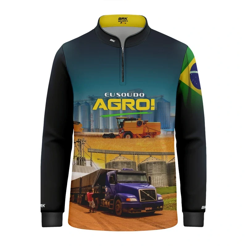 Camisa UV50 Agro Infantil Brk Eu Sou do Agro Silo de Grão 2 6 a 7 Anos