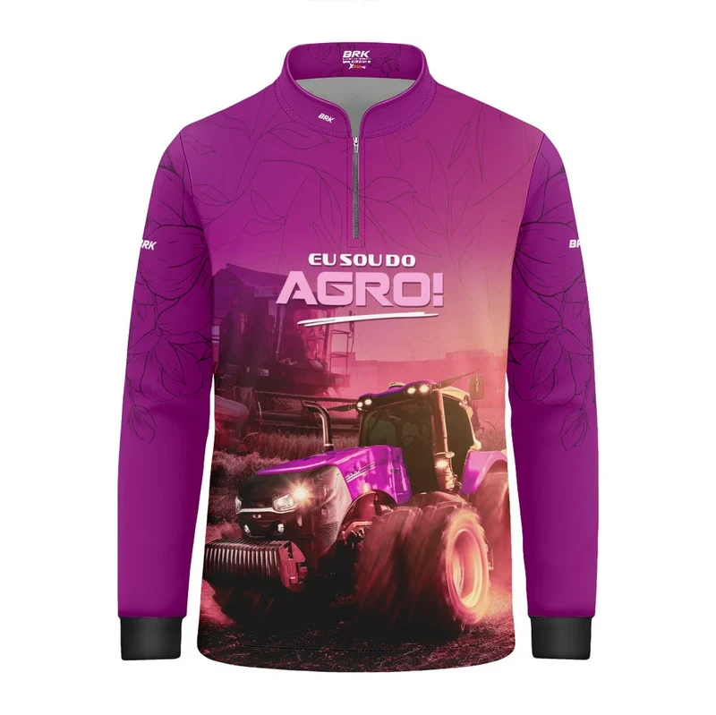 Camisa UV50 Agro Infantil Feminina Brk Eu Sou do Agro O Agro é Delas 6 a 7 Anos