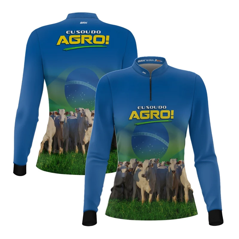 Camisa Agro Feminina Brk Eu Sou do Agro Gado com Proteção UV50 M