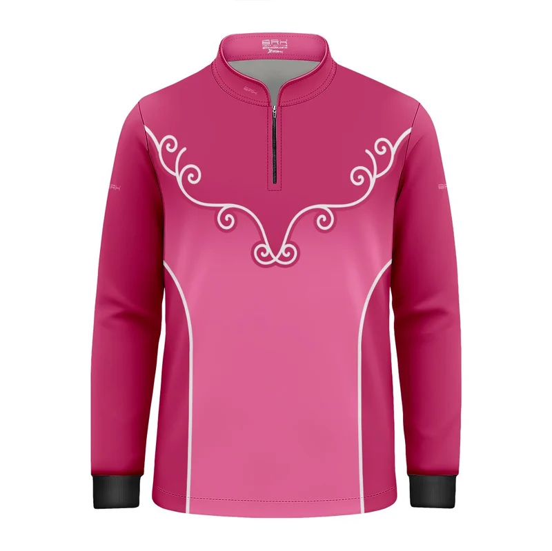 Camisa Agro Infantil BRK Corselet Floral Rosa com Proteção Solar UV50+ 1 a 2 Anos