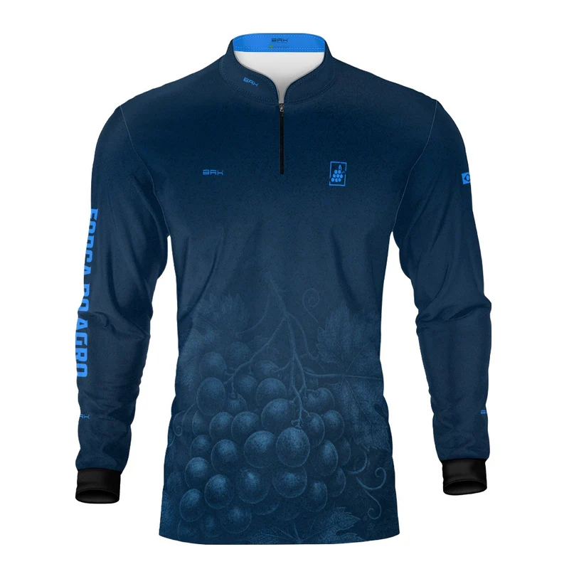 Camisa Agro BRK Força do Agro Parreira de Uvas com Proteção UV50+ Azul Petróleo G2