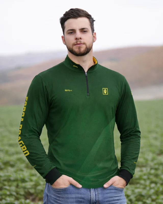 Camisa Agro BRK Força do Agro Milho Verde com Proteção UV50+ Verde Bandeira G1