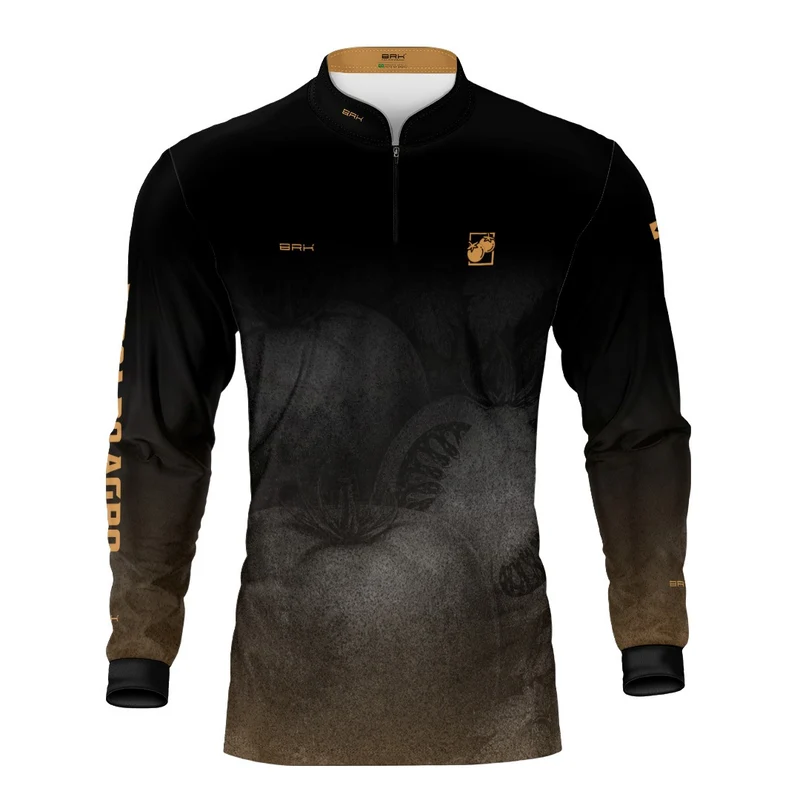 Camisa Agro BRK Força do Agro Tomate Sombreado com Proteção UV50+ Preto M