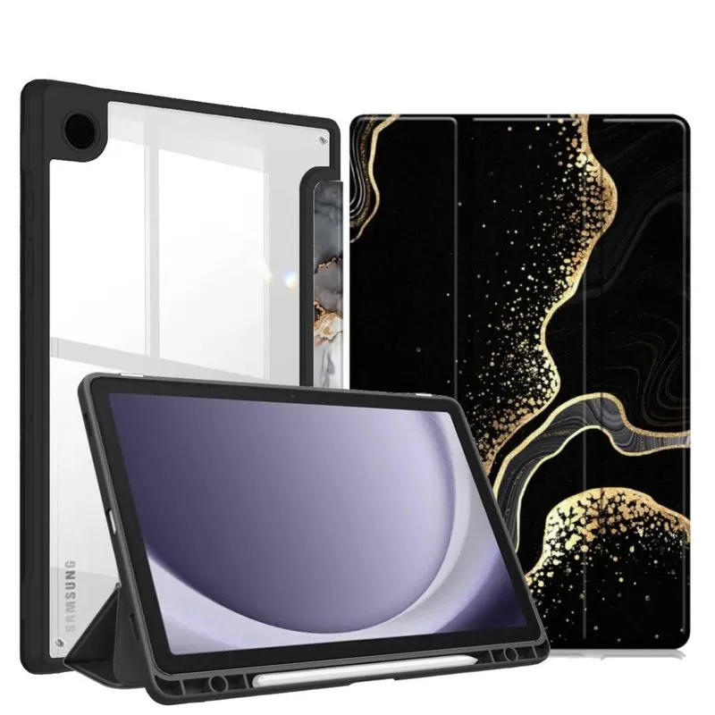 Capa Acrílico Mármore Slot Caneta Para Galaxy Tab A9+ X210