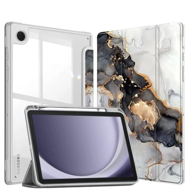 Capa Acrílico Mármore Slot Caneta Para Galaxy Tab A9+ X210