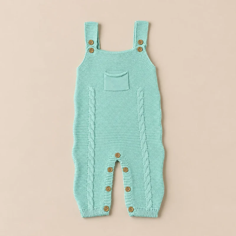 Jardineira Bebê Tricot Sweet Green 12 a 18 meses