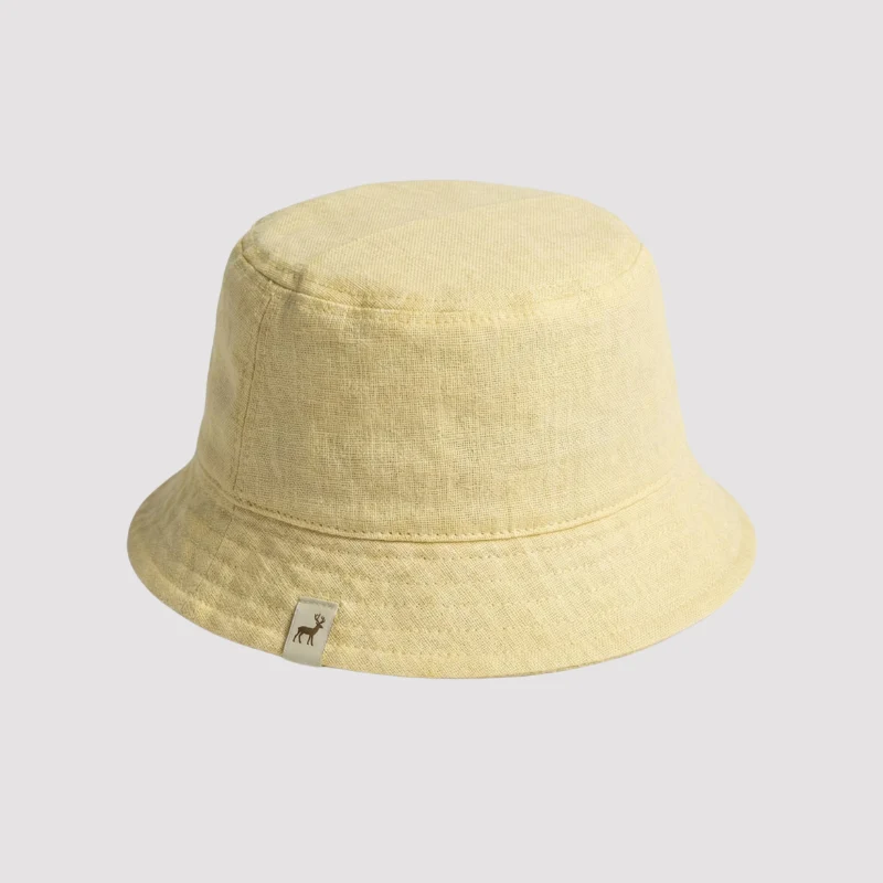 Chapeu de Sol Infantil Bebê Bucket Linho Yellow 3 a 12 meses