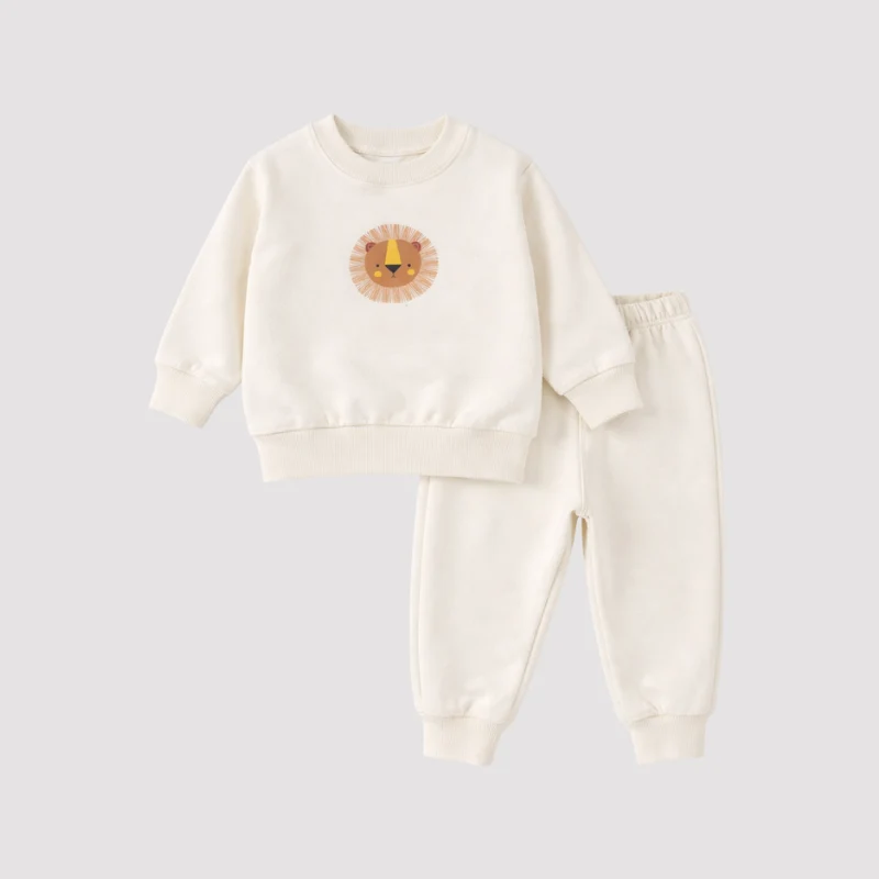 Conjunto Bebê Moletom Lion Off White 9 a 12 meses