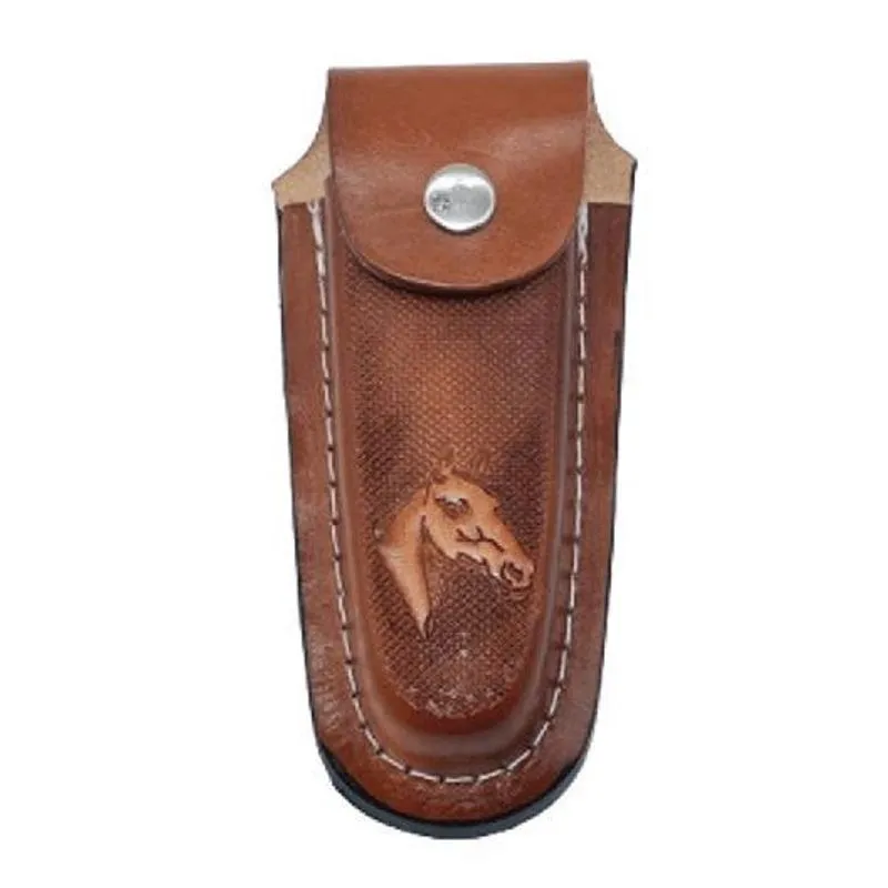 Bainha de Couro Para Canivete Facas Peão Cavalgada 13Cm