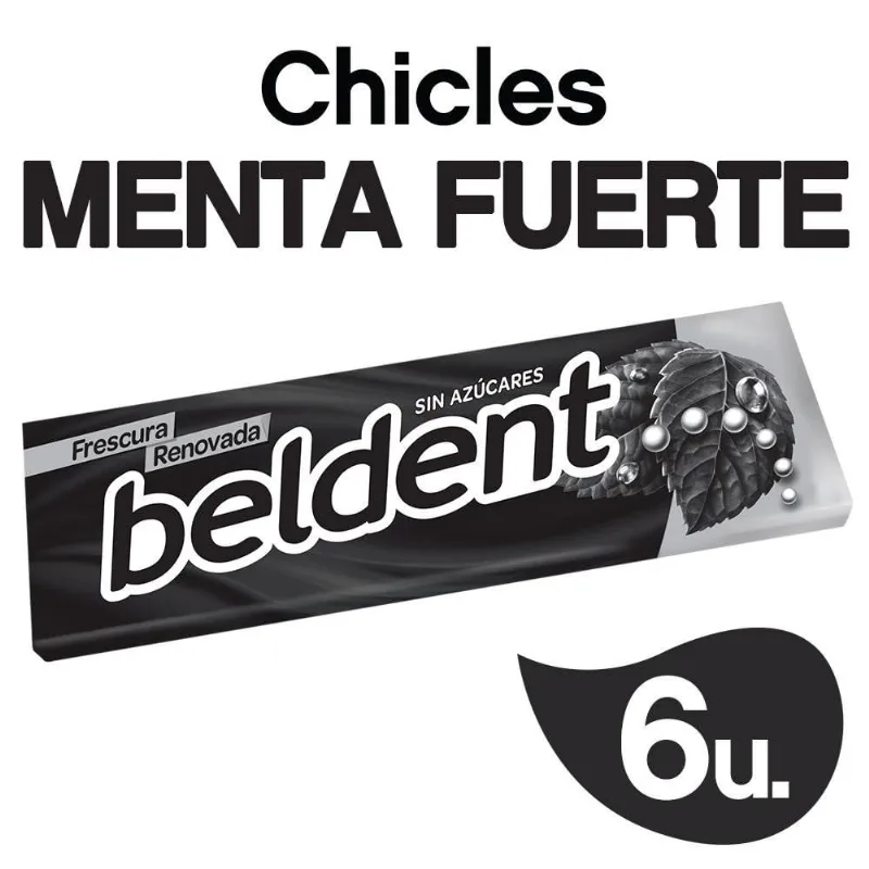 Chicle Beldent Menta Fuerte 10 Gr