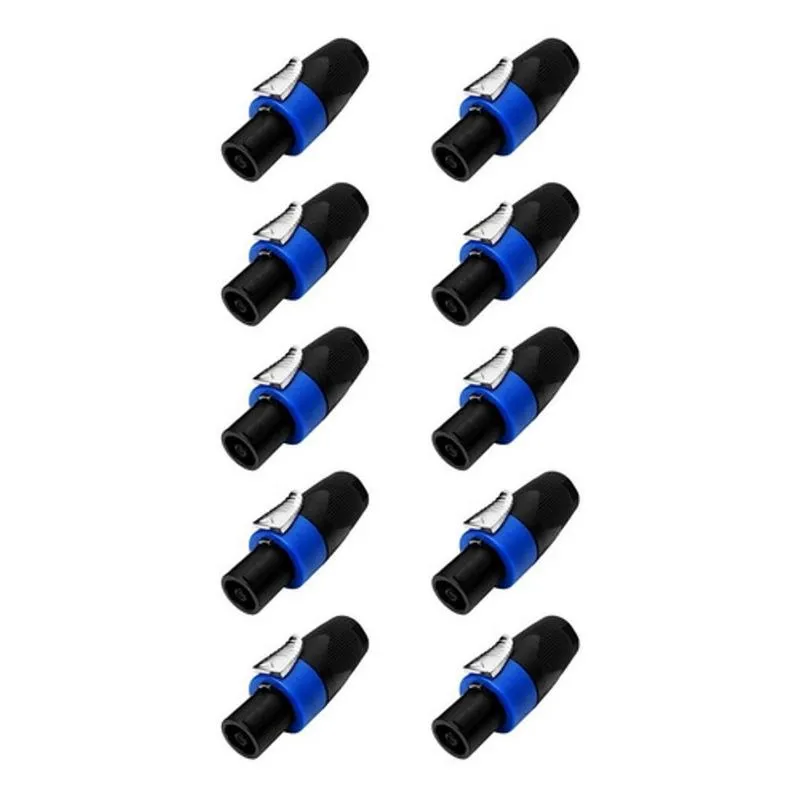 10x Conector Speakon Macho 4v Classe A Resistente Com Trava