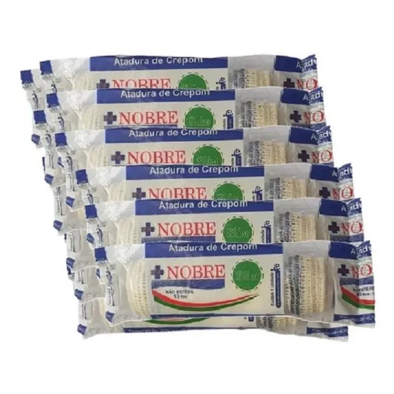 Atadura De Crepom Faixa Curativo 10cmx1,8m 12 Rolos - Nobre