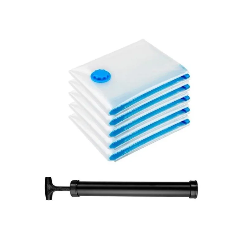 Kit 2 Saco Vácuo Organizador 50x60cm Mala Viagem Com Bomba