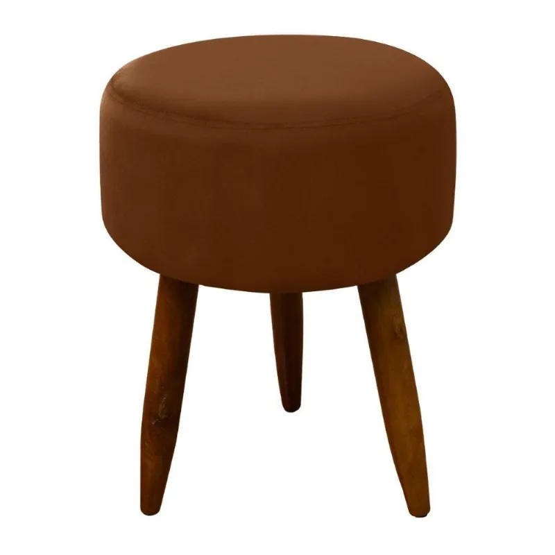 Puff Decorativo Redondo Pé Palito Herrero Cobre
