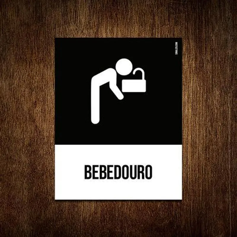 Placa Sinalização Ícone - Bebedouro 18x23