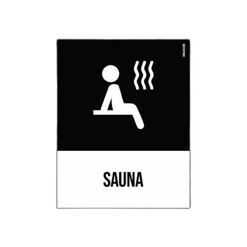 Placa Sinalização Ícone - Sauna 18x23