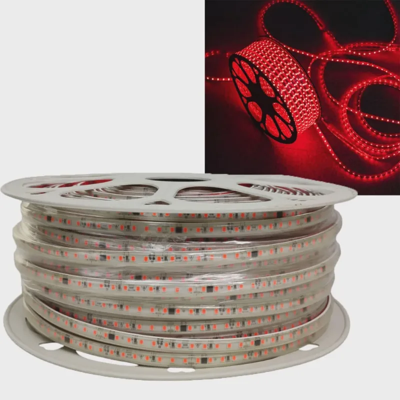 Fita Led Rolo 100 Metros Vermelho Dupla Face Decoraçao Iluminaçao Quarto Sala Sanca Gesso Comercial Residencial Gamer Multiuso