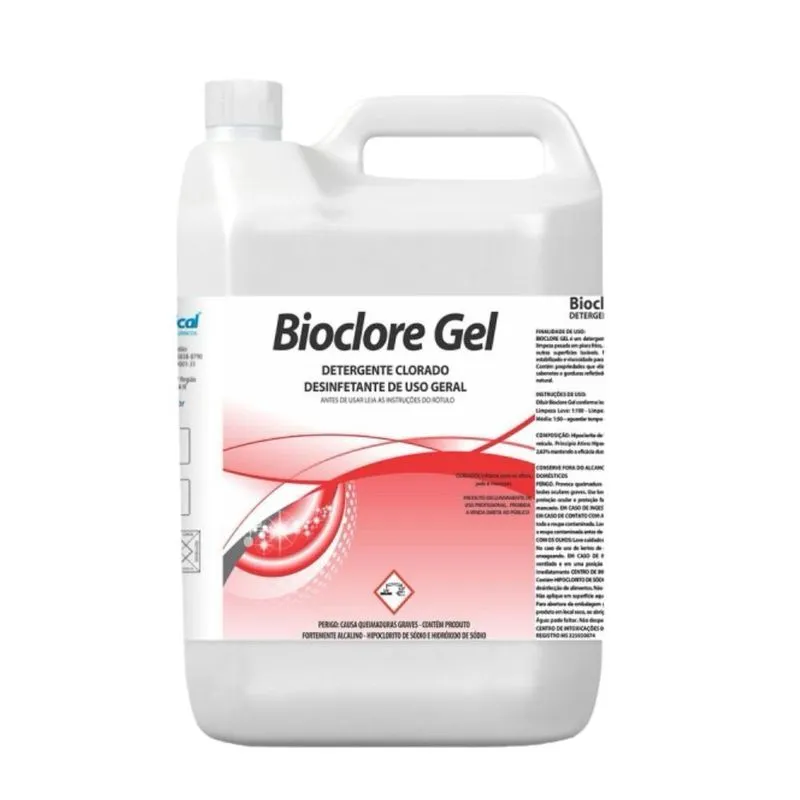 Bioclore Gel Detergente E Desinfetante De Uso Geral 5 Litros