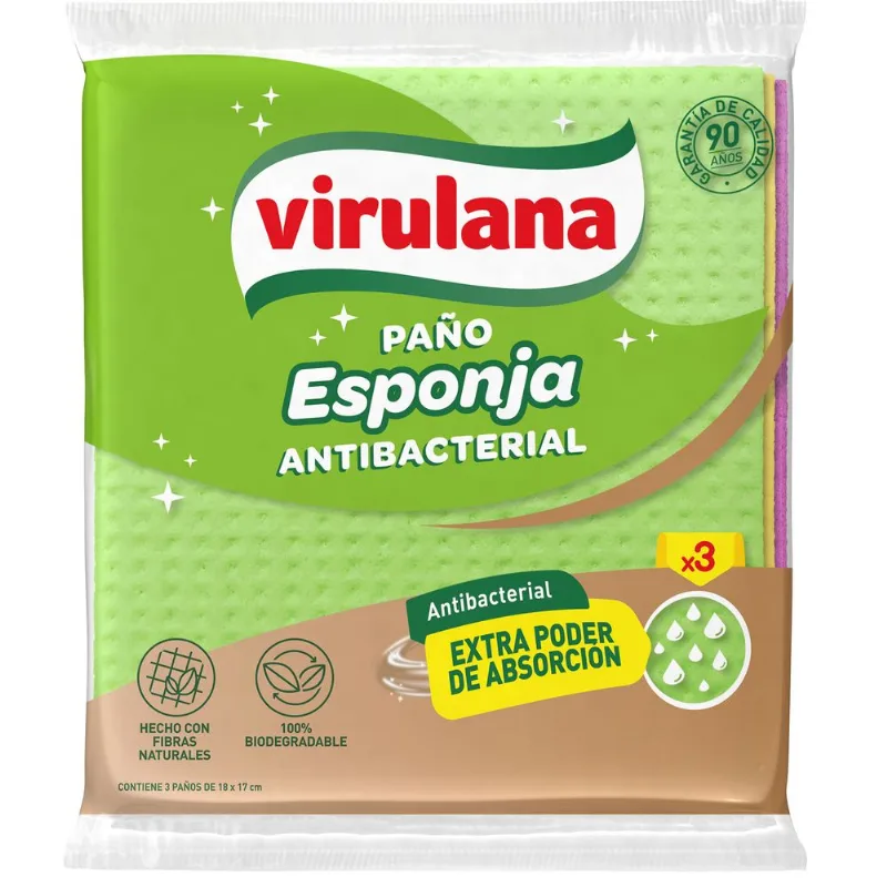 Paño Virulana antibacterial 3 u.