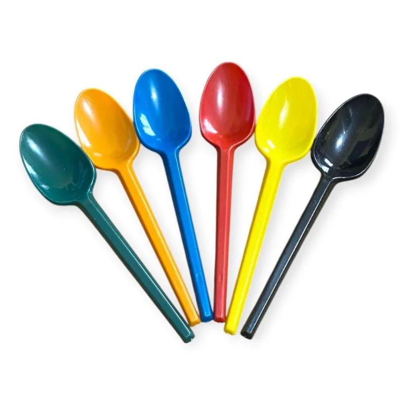 Kit 400 Colheres Sobremesa Colorida Plástico Festas Eventos