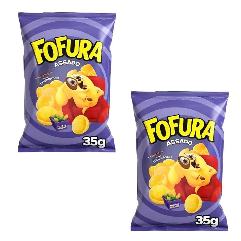 Combo 10 Salgadinho Fofura Sabor Churrasco 35gr Crocante