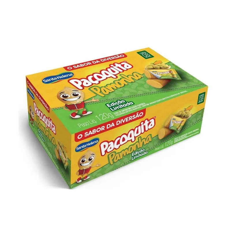 1cx Paçoquita Paçoquita Rolha Pamonha Santa Helena 120g