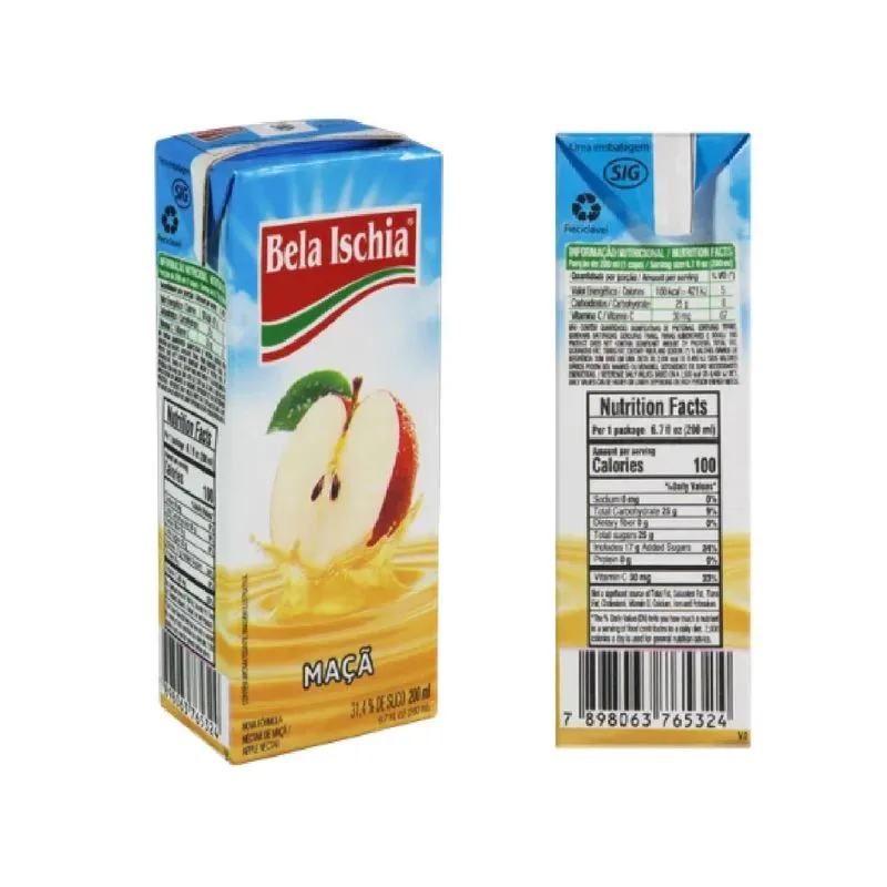 Kit 10 Suco Pronto Maça Bela Ishia 200ml De Néctar