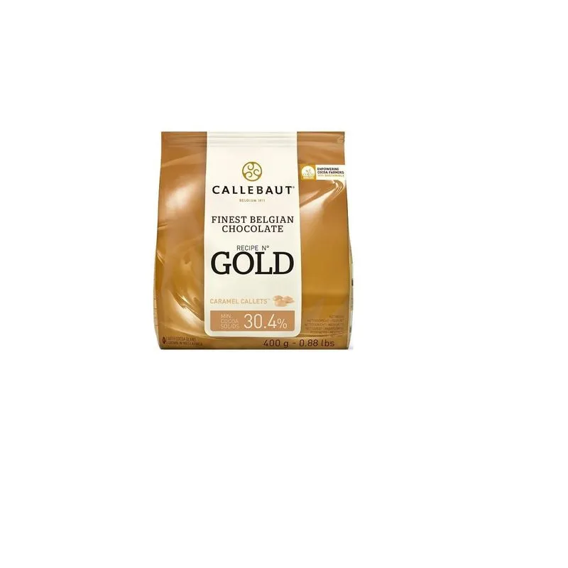 Callebaut Chocolate Branco/ Caramelo Gold 30,4%- Pct 400gr