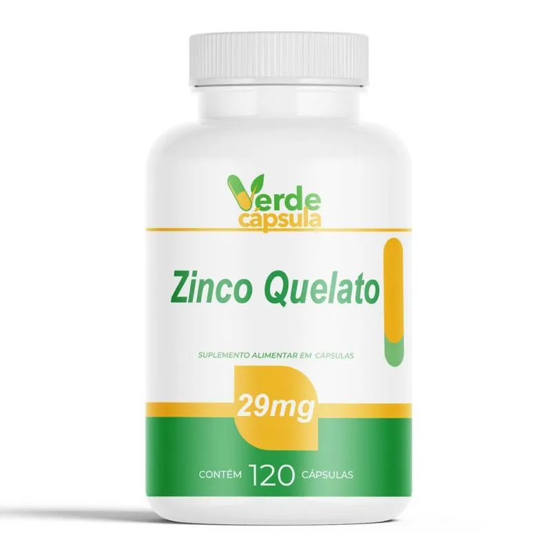 Zinco Quelato 29mg 120 Cápsulas - Bisglicinato De Zinco 264%