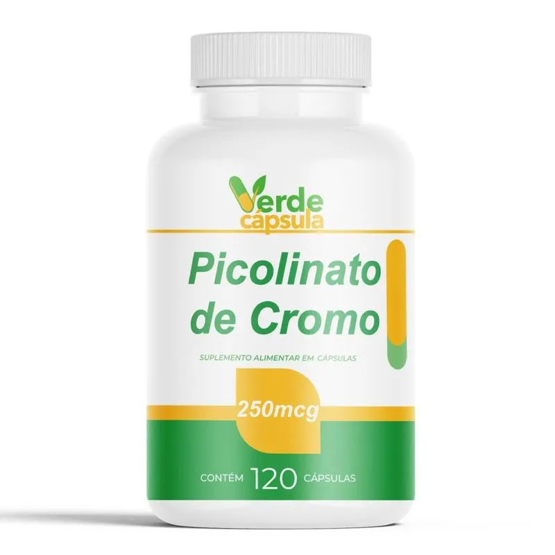 Picolinato De Cromo 250mcg 120 Cápsulas - Cromo Picolinato