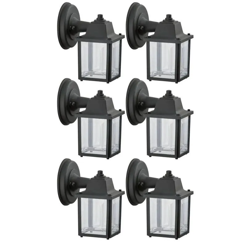 Jogo 6 Arandelas Clássicas Vintage Retro Grega Preta Luminária E27 Bivolt Jardim Muro Dital