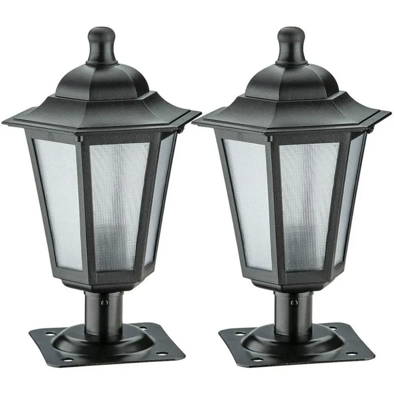 2 Balizadores de Piso Lente Fosca Luminárias Jardim Muro Alumínio Preto Área Externa Dital
