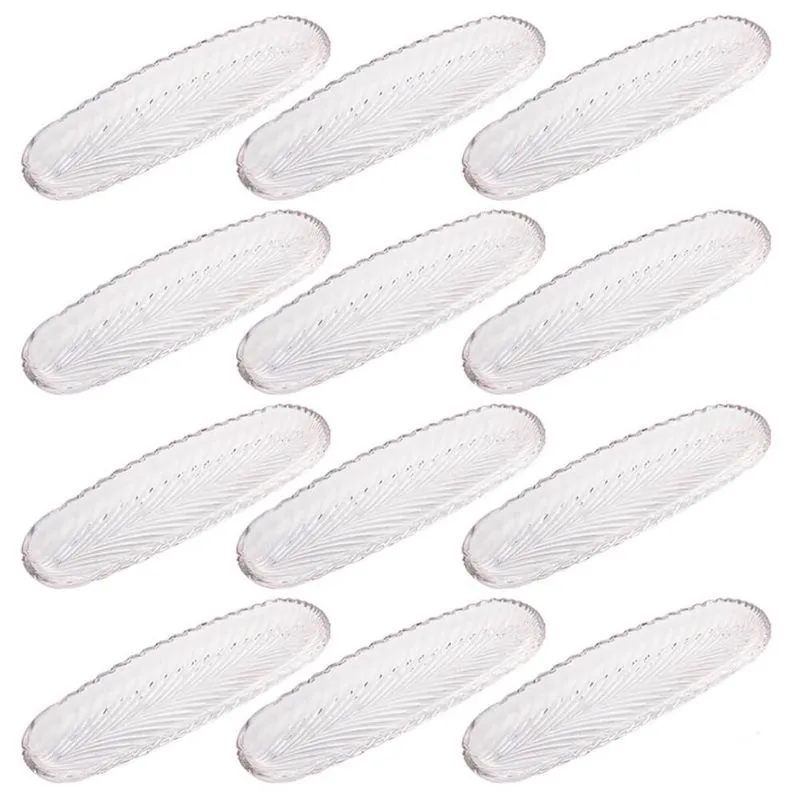 Kit 12 Travessas Ovais Bandeja de Cristal Lyor 39x14cm Hotel