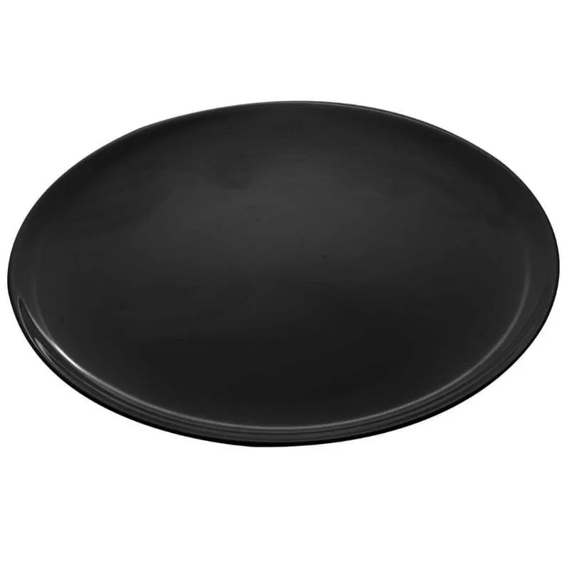 Jogo 12 Pratos de Vidro Black Friends Time Pizza Opalino 32cm Lyor