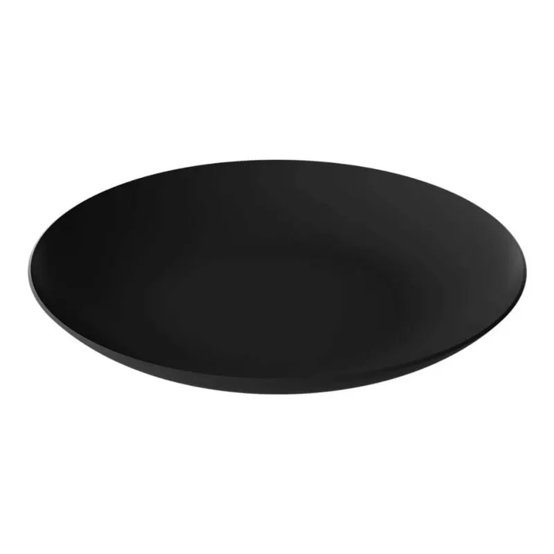 Kit 48 Pratos Rasos 25cm Preto Restaurante Bar Petiscos Mesa Posta Bandeja de Plástico Petisqueira Coza