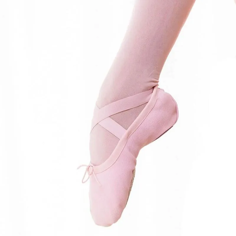 Sapatilha Meia Ponta Infantil em Lona Ballet Colombina Nº 31 Rosa Duplo Elástico