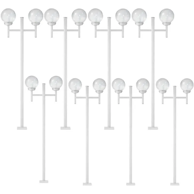 Conjunto 12 Postes de Jardim Luminária Externo 171x18xm Linha Grega Cristal Dital Branco Iluminação Residencial Praças