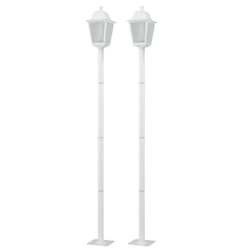 Kit 2 Luminárias Jardim Praça Poste 1,9m Clássico 1 Lâmpada Soberana Dital Estacionamento