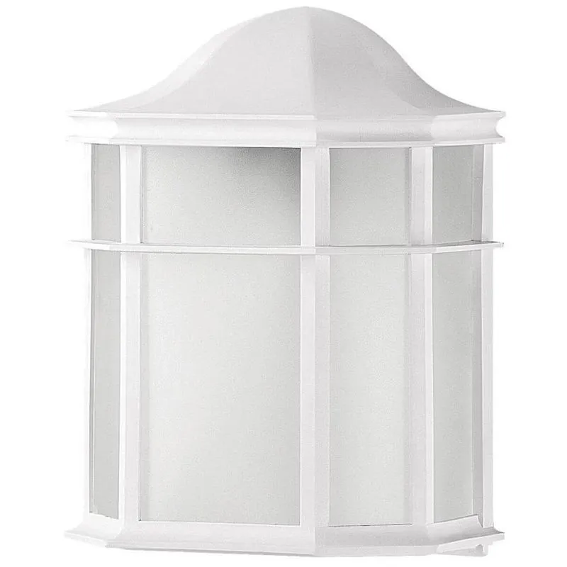 Kit 12 Luminárias Arandelas Parede Externa Jardim Muro 25cm Lente Fosca De Ville Dital Branco