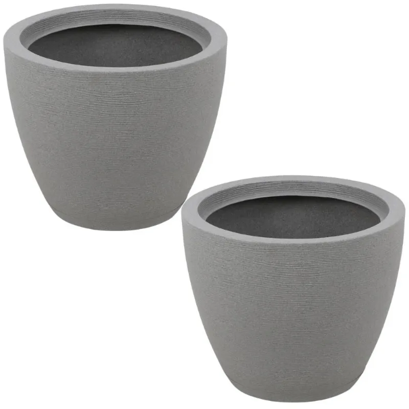 Kit 2 Vasos Tramontina Asteca Granito Pedra Plástico Jardim