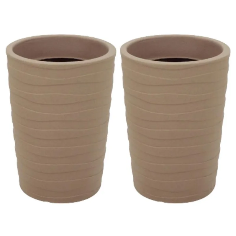 Kit 2 Vasos Grego 50cm Tramontina Granito Areia Polietileno
