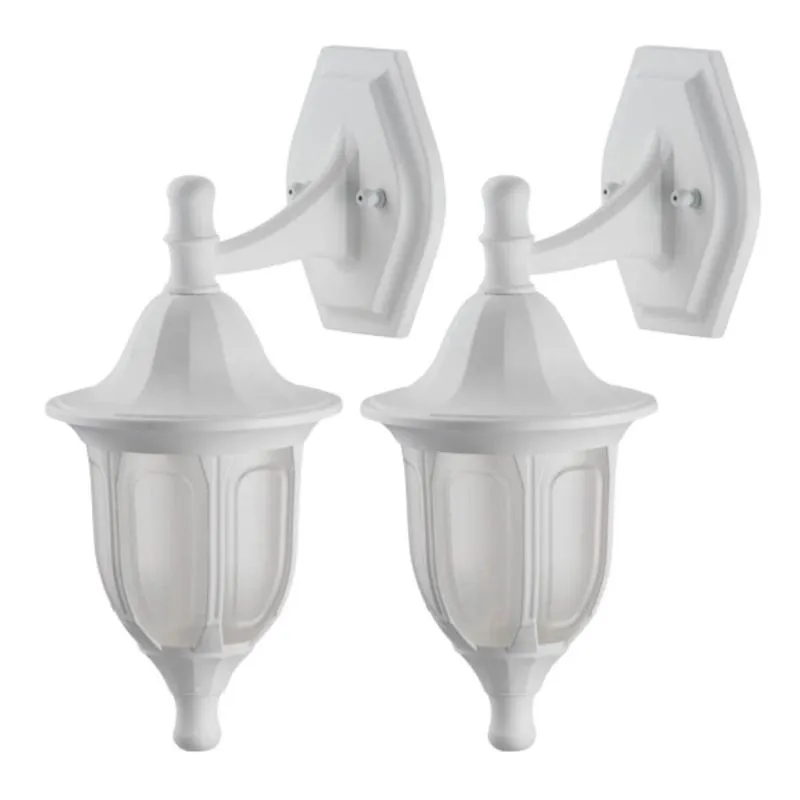 Kit 2 Arandelas Luminárias Brancas para Parede Lente Fosca Suporte Superior Dital