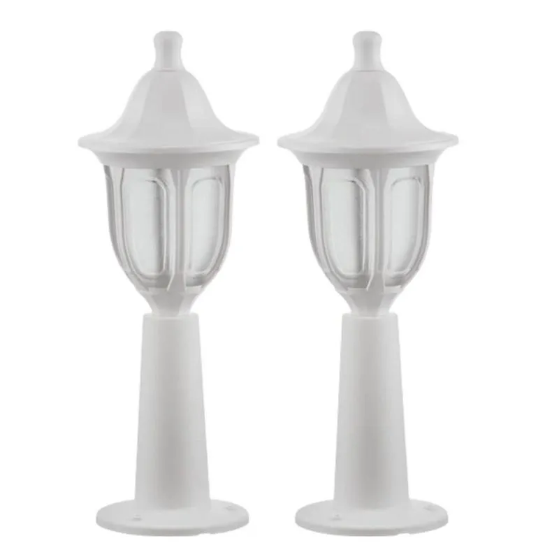 2 Balizadores Moderno Branco para Jardim e Muro Lente Fosca Injetado Termoplástico Dital