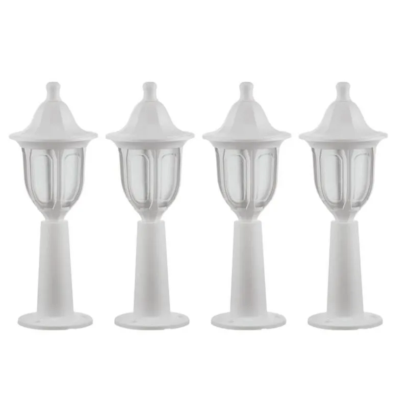 Kit 4 Balizadores Branco para Muro Lente Fosca Injetado 45cm Termoplástico Dital Jardim
