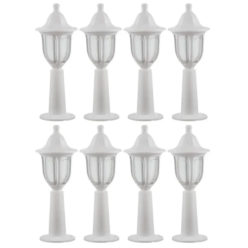 Kit 8 Balizadores para Muro Branco Lente Fosca Injetado 45cm Termoplástico Dital Jardim